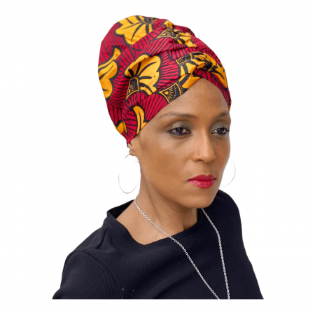 Plus qu'à l'enfiler tout est prêt ! Le Turban Shiwa fleur de mariage Jaune et rouge