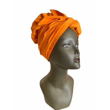 Turban en véritable wax hollandais, doublé de satin By Georges Décimus