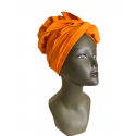 Turban en véritable wax hollandais, doublé de satin By Georges Décimus