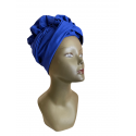 Turban facile à enfiler en wax hollandais doublé de satin By Georges Décimus